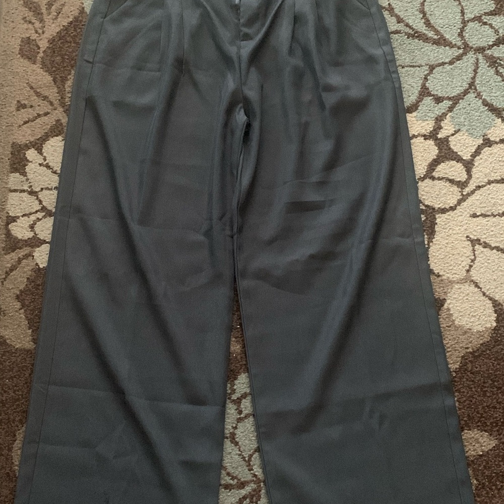 Women's Elegant Gray Wide-Leg Pants